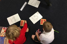 Two pupils in classroom